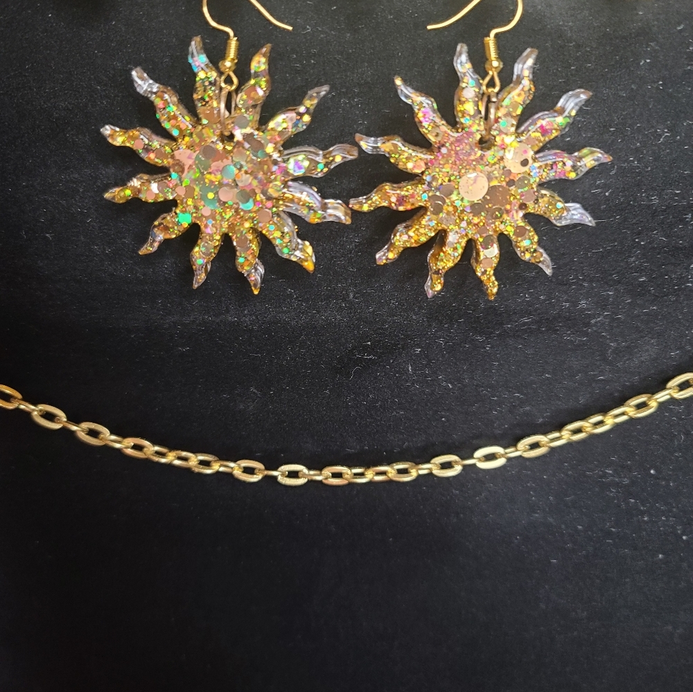 Golden Sun Earrings View 4